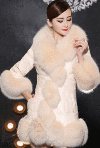 달콤한 인생  lambskin fox fur colorful coat  명품스타일 해외수입모피